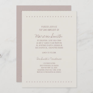 Simple and Rustic Baptism Invitation