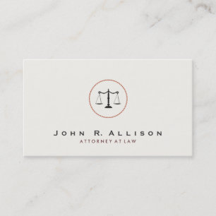 Simple and Sophisticated Justice Scale Attorney Business Card