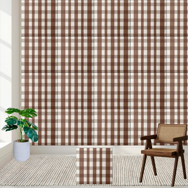 Simple and Stylish Brown and White Chequered Tile (Simple and Stylish Brown and White Checkered Tile)