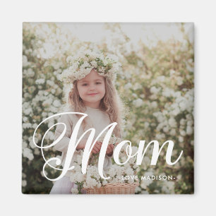 Simple and Stylish Mum Script Photo Keepsake Magnet