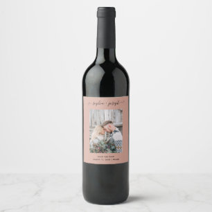 Simple and Stylish   Photo Minimal Save the Date Wine Label