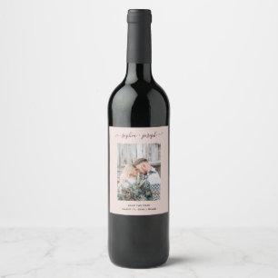 Simple and Stylish   Photo Minimal Save the Date Wine Label