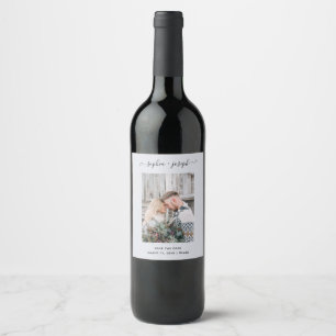 Simple and Stylish Photo Minimal Save the Date Wine Label