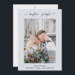 Simple and Stylish | Photo Minimal Very Light Blue Save The Date<br><div class="desc">These simple and stylish,  very soft light blue save the date cards feature elegant swirly script calligraphy and your favourite personal photo for a modern and minimal look.</div>