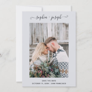 Simple and Stylish   Photo Minimal Very Light Blue Save The Date