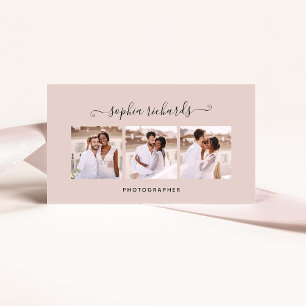 Simple and Stylish   Three Photo Photographer Business Card