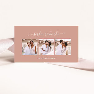 Simple and Stylish   Three Photo Photographer Business Card