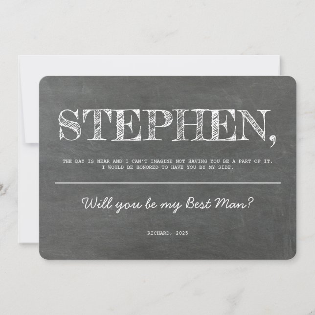 Simple and Sweet Groomsman Proposal Card (Front)