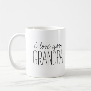Simple and Sweet Personalised I Love You Grandpa Coffee Mug