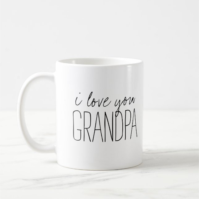 Simple and Sweet Personalised I Love You Grandpa Coffee Mug (Left)