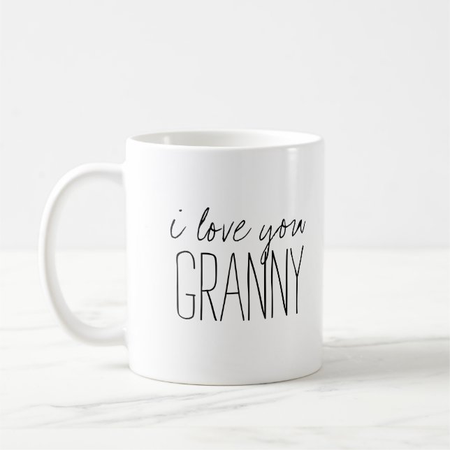 Simple and Sweet Personalised I Love You Granny Coffee Mug (Left)