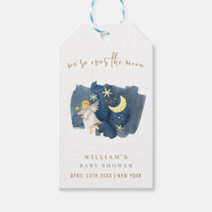 Simple Angel Moon Star Baby Shower Gift Tags