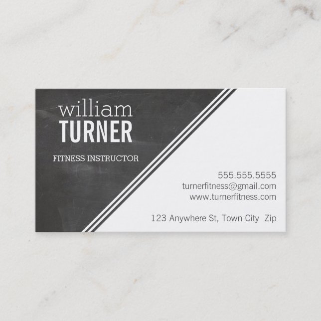 SIMPLE ANGLE modern text minimal trendy chalkboard Business Card (Front)