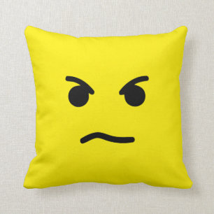 Simple Angry Yellow Face Cushion