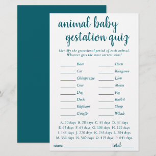 Simple Animal Baby   Teal Aqua Gestational Game