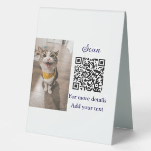 Simple animal name details QR code add text photo