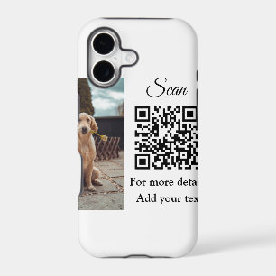 Simple animal name details QR code add text photo 