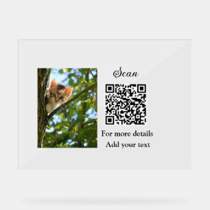 Simple animal name details QR code add text photo Acrylic Sign