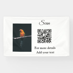 Simple animal name details QR code add text photo Banner