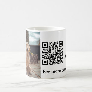 Simple animal name details QR code add text photo Coffee Mug