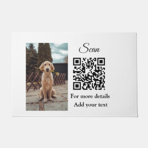 Simple animal name details QR code add text photo Doormat