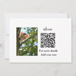 Simple animal name details QR code add text photo  Invitation