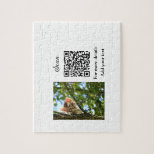 Simple animal name details QR code add text photo Jigsaw Puzzle