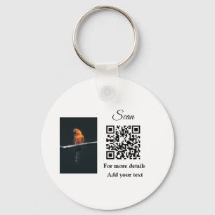 Simple animal name details QR code add text photo  Key Ring