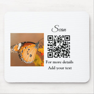 Simple animal name details QR code add text photo Mouse Mat
