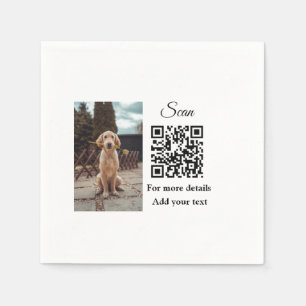 Simple animal name details QR code add text photo  Napkin