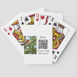 Simple animal name details QR code add text photo  Playing Cards
