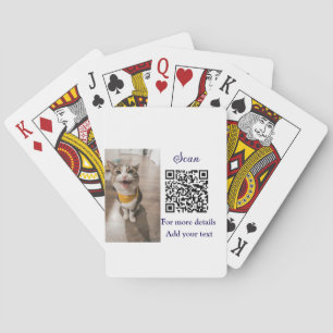 Simple animal name details QR code add text photo  Playing Cards