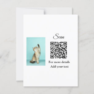 Simple animal name details QR code add text photo Postcard