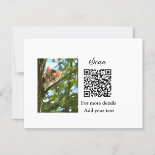 Simple animal name details QR code add text photo  Postcard