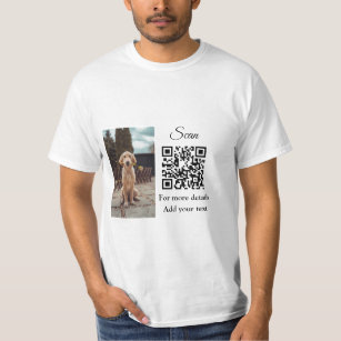 Simple animal name details QR code add text photo  T-Shirt