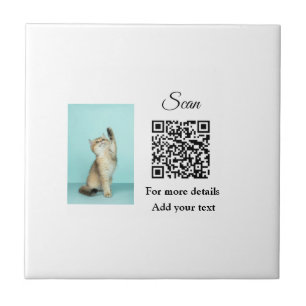 Simple animal name details QR code add text photo  Tile