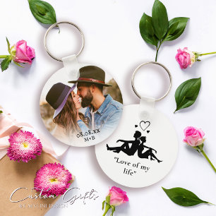 Simple Anniversary Valentines Day Photo Key Ring