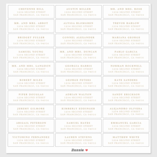 Simple Antique Gold Monogram Elegant Wedding (Sheet)