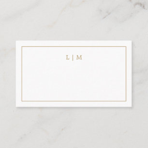 Simple Antique Gold Monogram Elegant Wedding Place Card