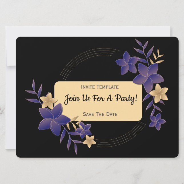 Simple Any Occasion Flowers Party Invitation (Front)