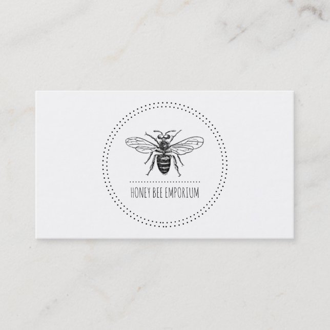 Simple Apiary Honey Bee In Circle Round Beekeeper Business Card (Front)