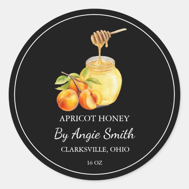 Simple Apricot Infused Honey Label (Front)