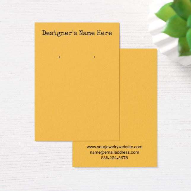 Simple Apricot Yellow Earring Holder Display Card (Desk)