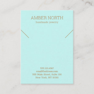 Simple Aqua Blue Bracelet  Necklace Display Business Card