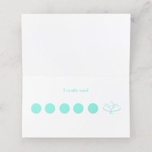 Simple Aqua Green and White Lotus Flower Business Loyalty Card
