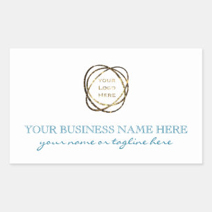 Simple Aqua Turquoise Add Business Logo Custom   Rectangular Sticker