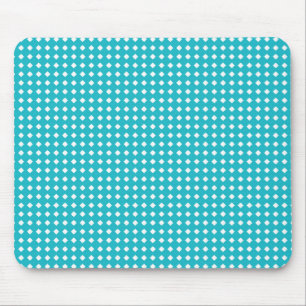 Simple Aqua White Geometric Pattern - Diamonds Mouse Mat