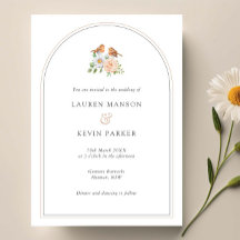 Simple arch classic love birds wedding