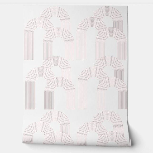Simple Arch Design White and Pink  Wallpaper (Unrolling)