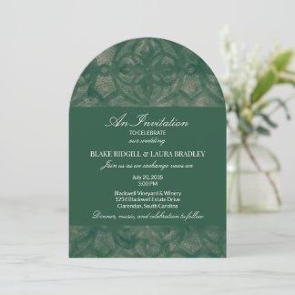 Simple Arch Emerald Lake Fall Batik Custom Invitation
